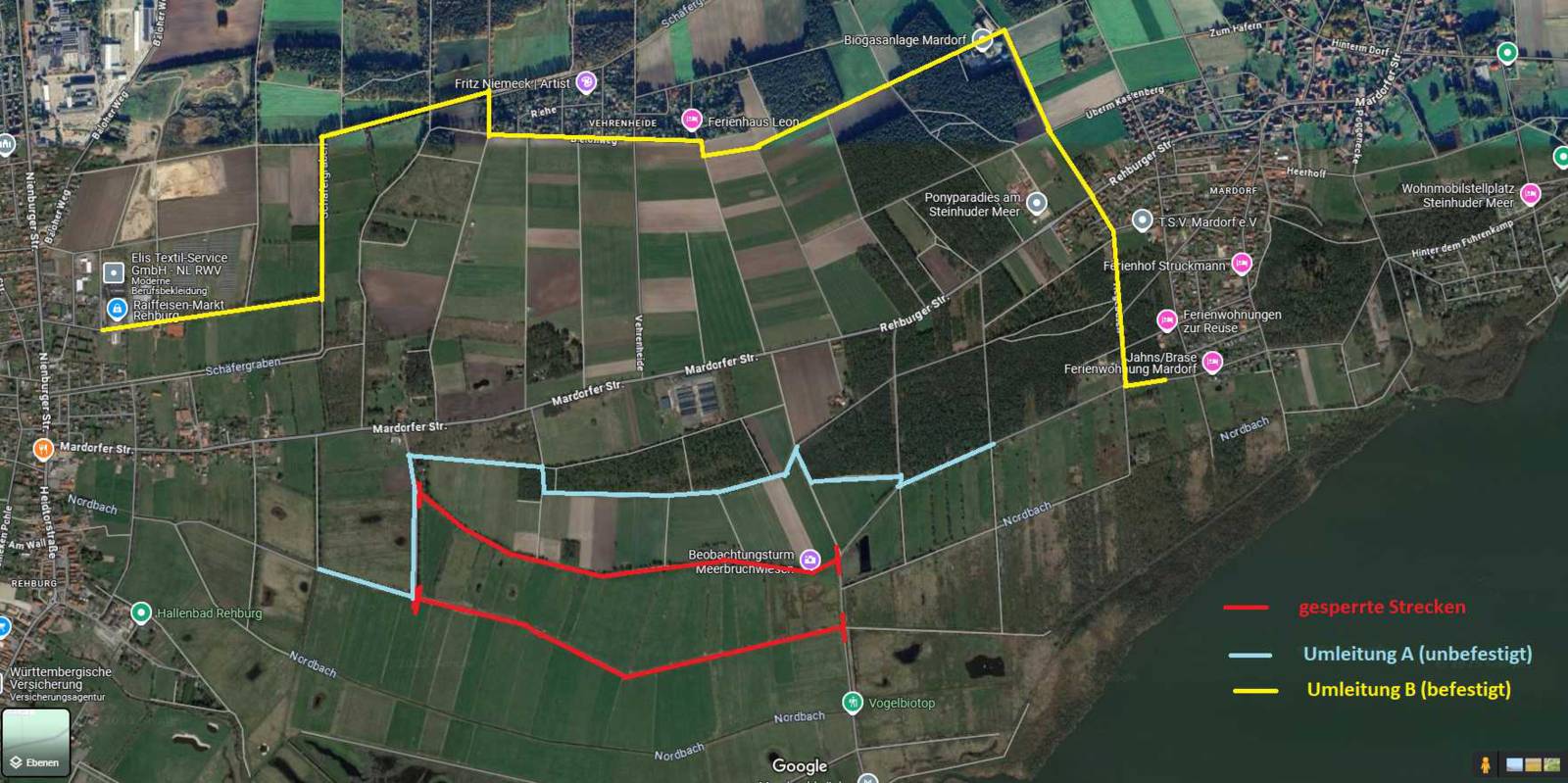 Am „Vatertag“ gelten in Teilen von Mardorf erneut Musik- und Aufenthaltsverbote.
Zwei Wege bei Rehburg werden zudem aus Naturschutzgründen gesperrt.