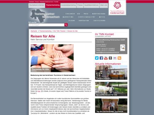 Vorschau auf die Webseite tourismuspartner-niedersachsen.de/reisen-fuer-alle