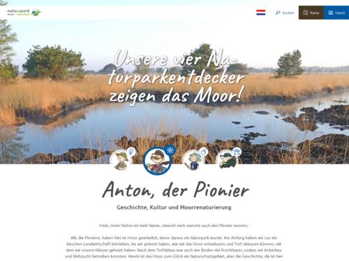 Vorschau auf den Internetauftritt des Naturparks Bourtanger Moor - Bargerveen