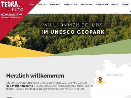Vorschau auf den Internetauftritt des Naturparks TERRA.vita.