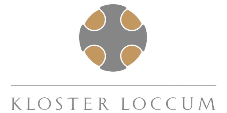 Logo: Symbol eines Radkreuzes, darunter die Buchstaben: "KLOSTER LOCCUM".