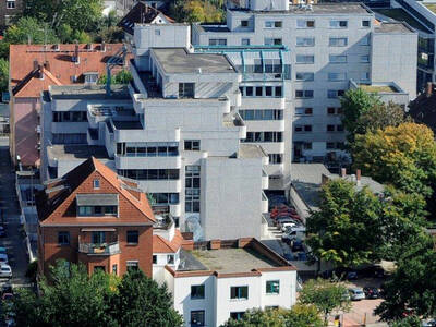 Gebäudekomplex, der aus der Luft aufgenommen wurde. Gebäudekomplex, der aus der Luft aufgenommen wurde.